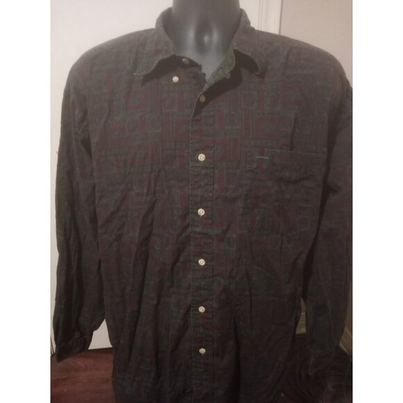Tommy Hilfiger Men Button Down Shirt Geometric Cotton Multicolor Size XL - Picture 1 of 12